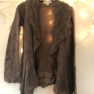 Boho bell sleeve knit cardigan sweater